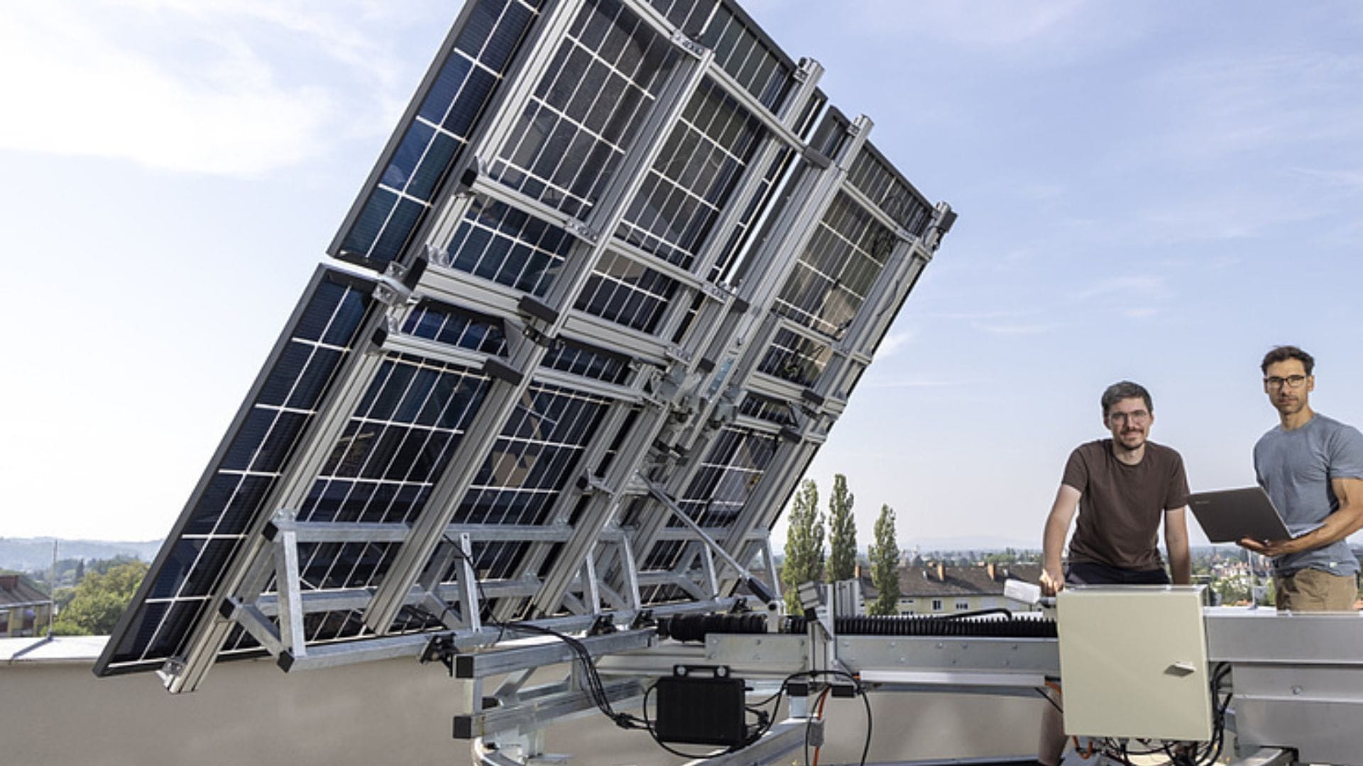 Austrian engineers create solar panels that fold during storms and generate 40% more energy