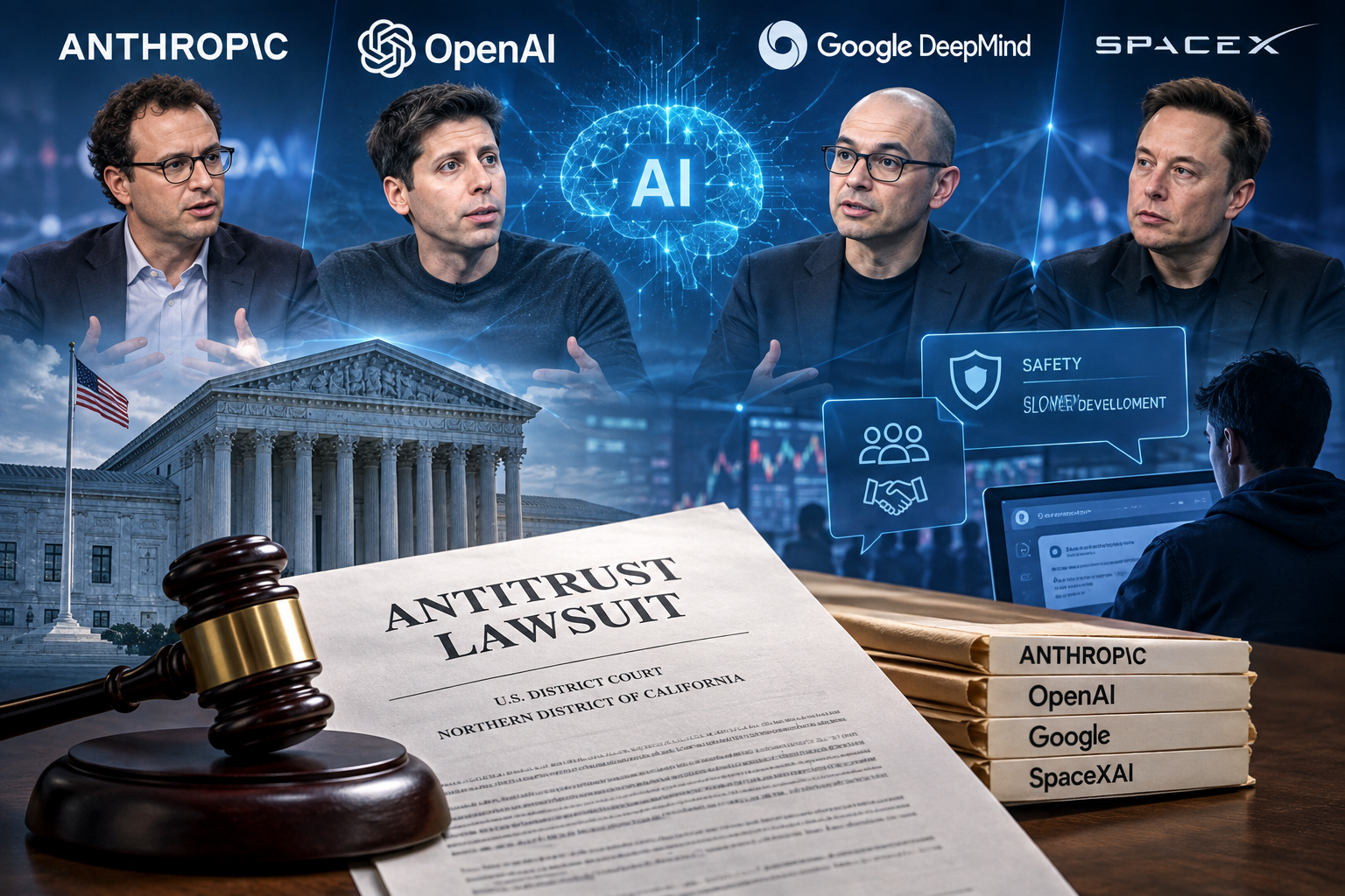 Four AI companies accused of illegal collusion to slow down development
