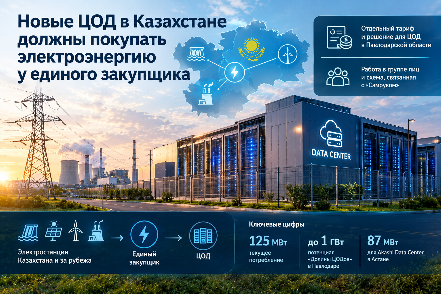New data centers in Kazakhstan must buy electricity from a single buyer