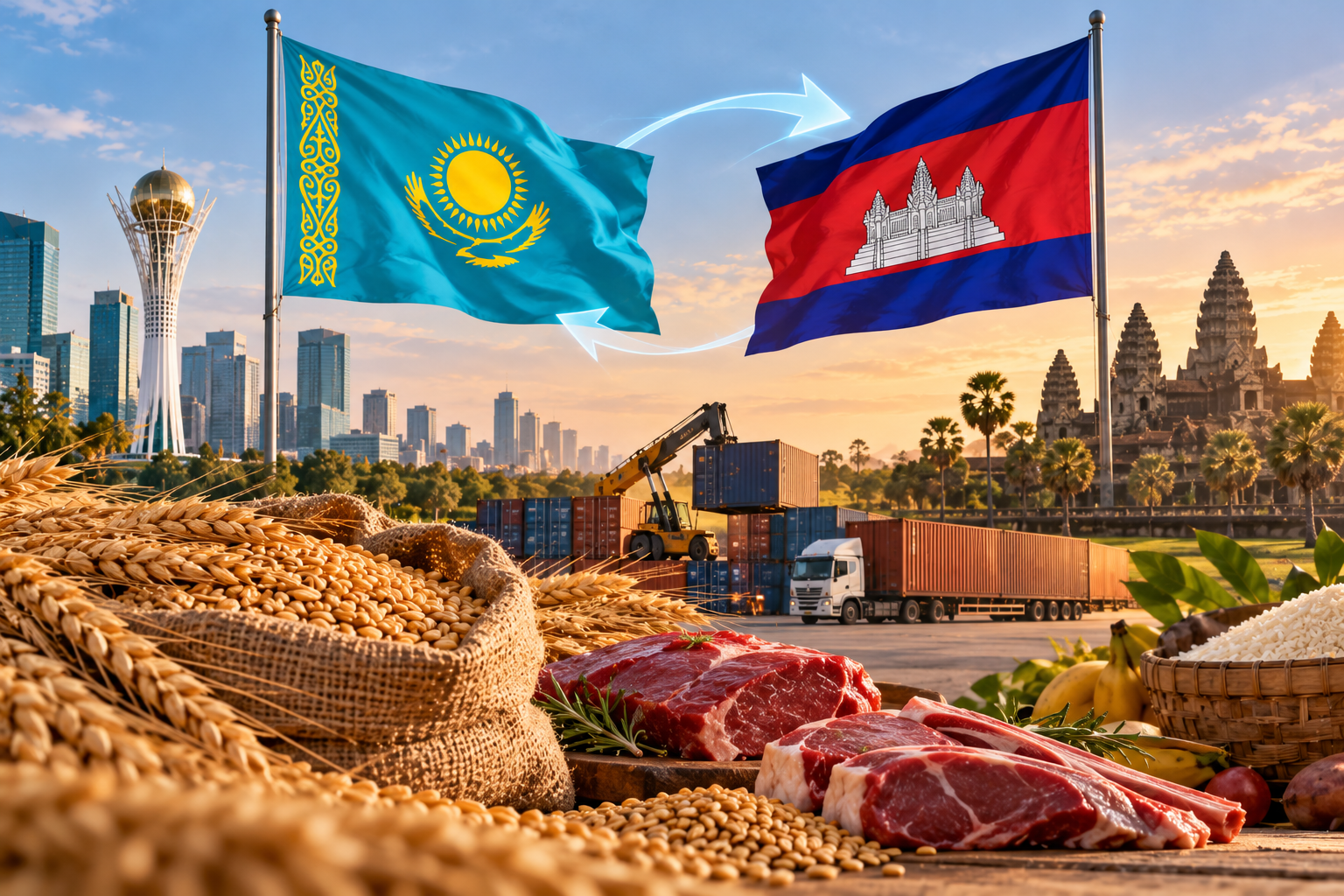 Kazakhstan and Cambodia discussed agricultural trade and a possible memorandum