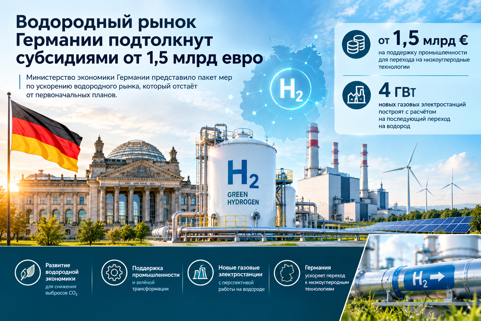 Germany's hydrogen market to be boosted by subsidies of over €1.5 billion