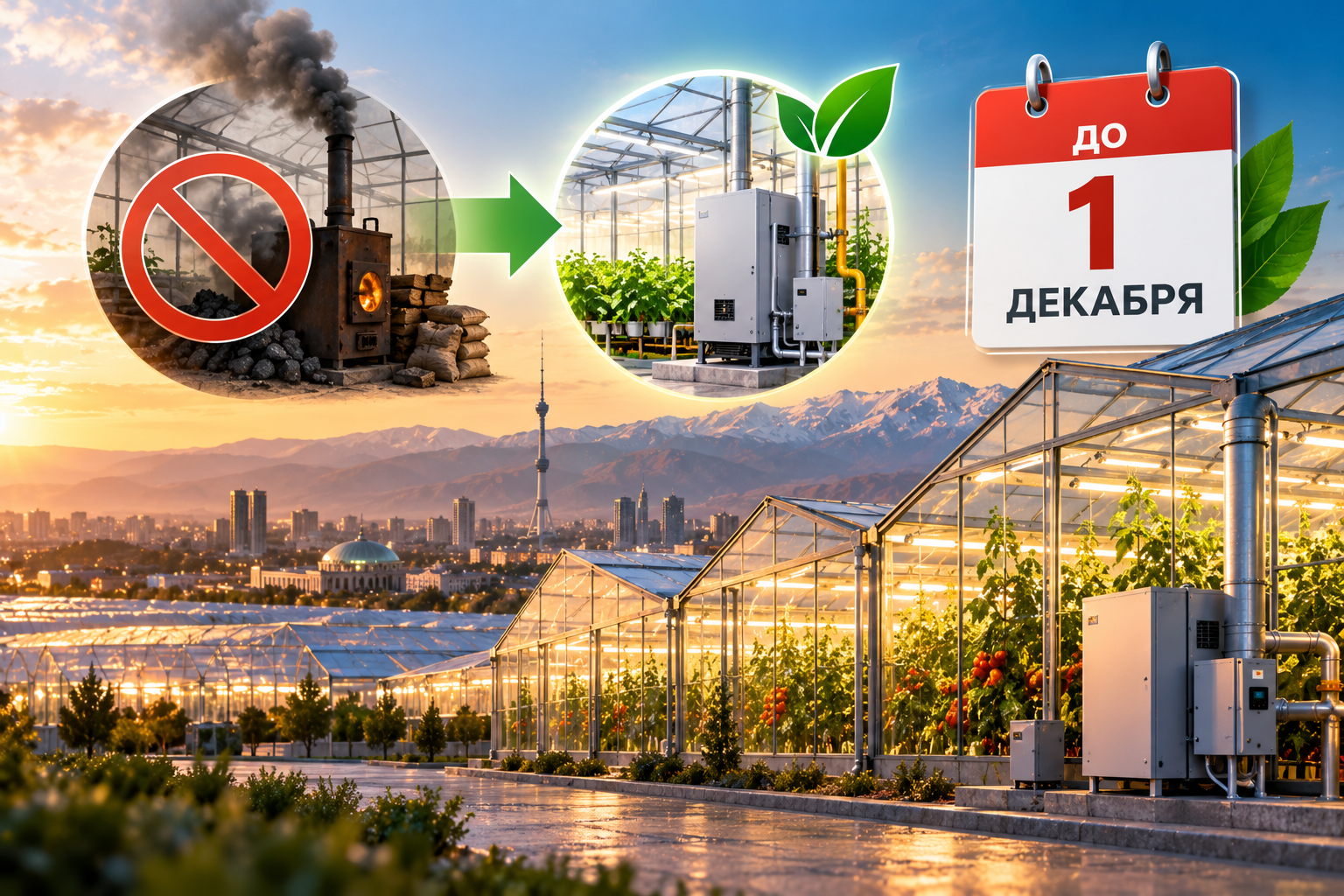 Greenhouses around Tashkent asked to stop using solid fuel by December 1