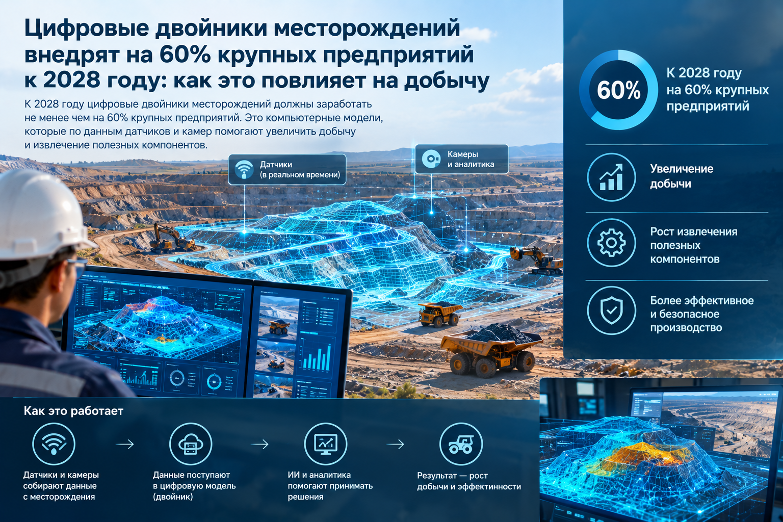 Кен орындарының цифрлық егіздері 2028 жылға қарай ірі кәсіпорындардың 60%-ына енгізіледі