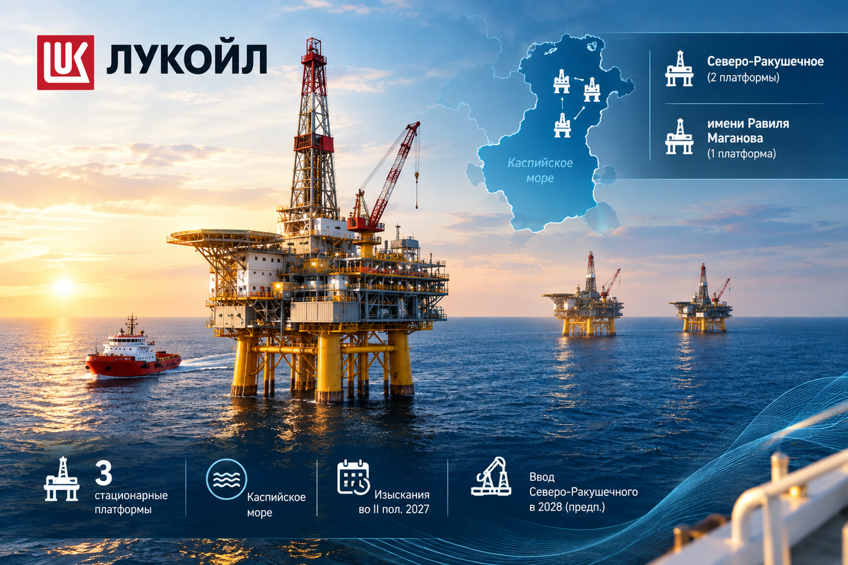 ЛУКОЙЛ готовит строительство трёх нефтяных платформ на Каспии