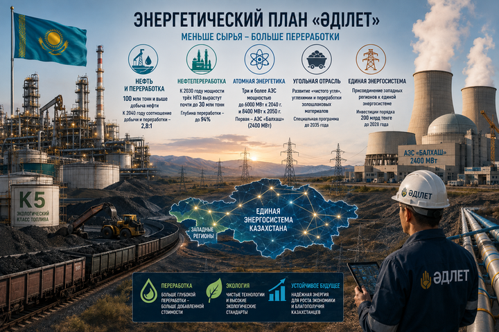 АЭС, уран и новые НПЗ — энергетический курс «Әділет»