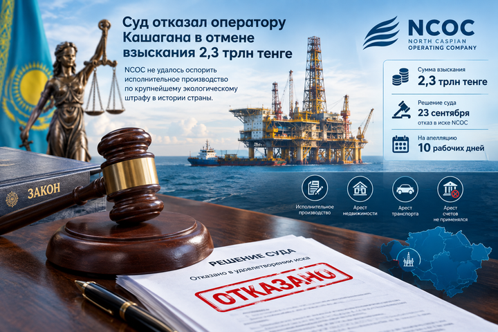 Суд отказал оператору Кашагана в отмене взыскания 2,3 трлн тенге