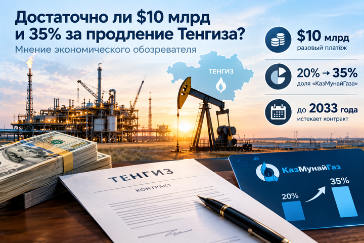 Достаточно ли $10 млрд и 35% за продление Тенгиза? Мнение экономического обозревателя