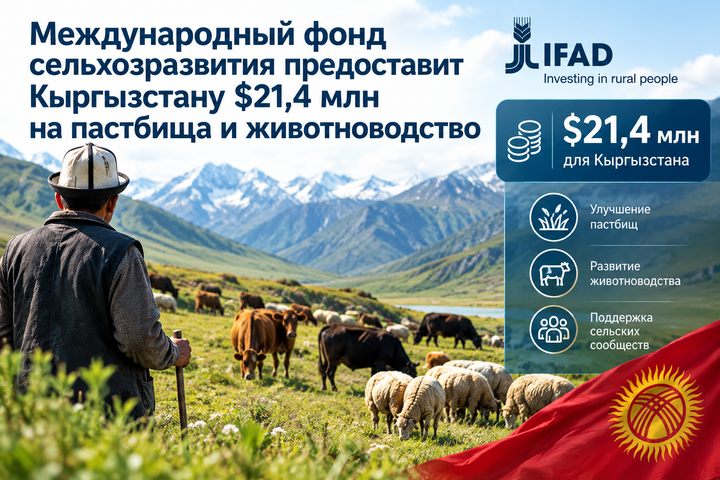 Международный фонд сельхозразвития предоставит Кыргызстану $21,4 млн на пастбища и животноводство