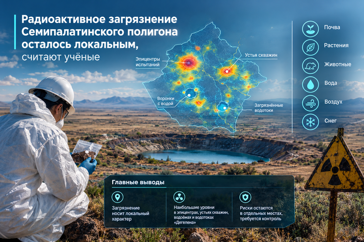 Радиоактивное загрязнение Семипалатинского полигона осталось локальным, считают учёные