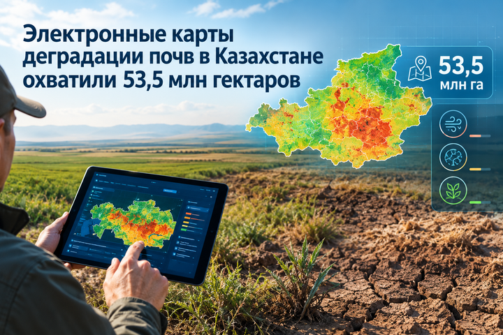 Электронные карты деградации почв в Казахстане охватили 53,5 млн гектаров